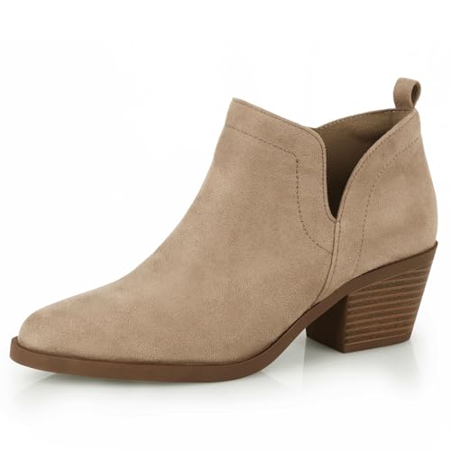 Booties for Women Ankle Boots for Womens Low Heel Pointed Toe Ankle Boots Dressy Casual Fall Ankle Booties Side Zipper Short Boots for Women