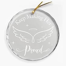 Memorial Circle Plexiglass Ornament, Sympathy Gifts for Loss of Mother Grandma Sister Daughter, Keep Making Her Proud Ornament 3 inches, Christmas Tree Decoration, Passing Bereavement Keepsake Gift