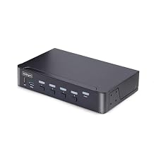 4-Port DisplayPort KVM Switch, 8K 60Hz / 4K 144Hz, Single Display, DP 1.4, 2X USB 3.0 Ports, 4X USB 2.0 HID Ports, Push-Button & Hotkey Switching, TAA Compliant (D86A2-4-PORT-8K-KVM)