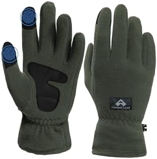 Pioneer Camp Winter Fleece Gloves for Men Women with Touchscreen Fingers Anti-Slip Warm for Cold Weather Running Work Hiking