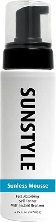 Sunstyle Sunless Bronze Self Tanner Sunless Mousse | Fast Absorbing Self-Tanner with Instant Bronzers (6 Fl Oz)