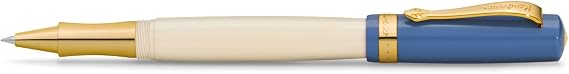 Kaweco STUDENT Gel/Ballpoint Pen 50's Rock I Pen Including 0.7 mm Rollerball Pen Refill in Classic Design with Ceramic Ball in Blue & Creme with Golden Details I Acrylic Gel Roller 16 cm
