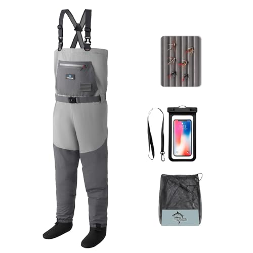 Trudave Fishing Waders, Waterproof Chest Waders for Men & Women, Lightweight Fly Fishing Stockingfoot Waders for Hunting