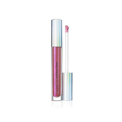 Almay Lip Gloss, Non-Sticky Lip Makeup, Holographic Glitter Finish, Hypoallergenic, 700 Flame, 0.9 Oz