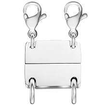 Necklace Layering Clasp Magnetic Clasps for Jewelry, Silver Separator for Stackable Necklaces and Chains