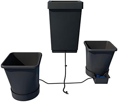 AutoPot 2Pot XL System with 6.6 Gallon Pots and 12.4 Gallon Tank - in-Door, Self-Watering, Gravity-Fed Hydroponic System, Black