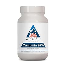 Ayush Herbs Curcumin 97% - Curcumin Supplements, Premium Turmeric Root Supplement, Curcuminoids for Women & Men, Adults, Premium Joint Support, Strength & Vitality - 90 Servings