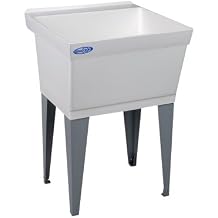 Mustee 15F Utilatub Laundry Tub Floor Mount, 23.5-Inch x 23-Inch, White