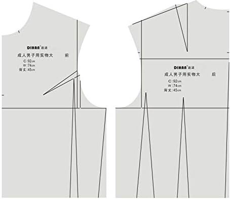 DIHAN #Y200 1:1 Mens Upper Garment Prototype Template Pattern Making Pattern Drafting Basic Prototype Garment Basic Template Garment Basic Pattern Fashion Design (Y215(1:5))