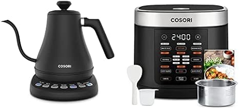 COSORI Rice Cooker 10 Cup Uncooked Rice Maker with 18 Cooking Functions & COSORI Electric Kettle Gooseneck with Temperature Control