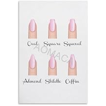 MOJDI Posters for Room Aesthetic Nail Salon Poster Guide Nail Shape Guide Art Posters 4 Canvas Painting Wall Art Poster for Bedroom Living Room Decor 08x12inch(20x30cm) Unframe-style