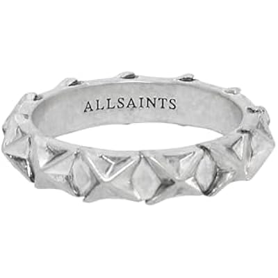 AllSaints Mens Star Studded Band Ring