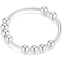 VQYSKO Anti Anxiety Rings for Women, Anxiety Relief Rings Gold Fidget Ring Fidget Spinner Anxiety Ring for Girls Men, size 5-12