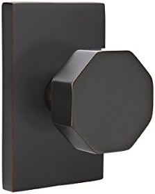 Emtek Privacy Set, Modern Rectangle Rosette, Octagon Knob (Oil Rubbed Bronze)