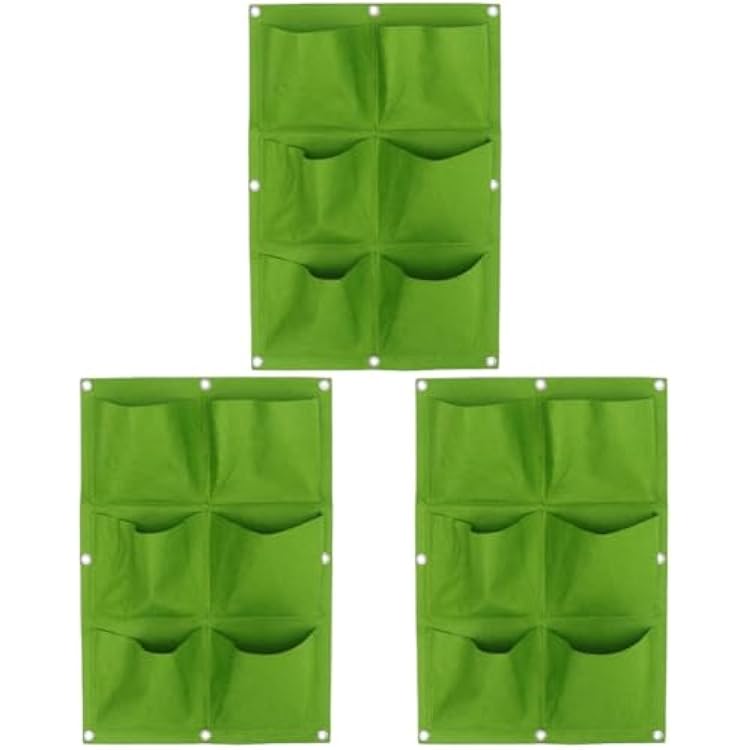 Garneck 3pcs Vertical Wall Hanging Planting Bag Felt Planter for Home Balcony Garden Outdoor Use Space-Saving Multi-Pocket Grow Bag for Herbs Vegetables