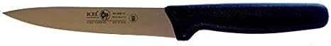 Cutlery 5-12 Inch (14cm) Stiff Utility Knife, Extra Wide, Straight Blade, Black Handle.