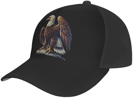 Adjustable Trucker Golf Cap Breathable Standing Eagle Baseball Cap