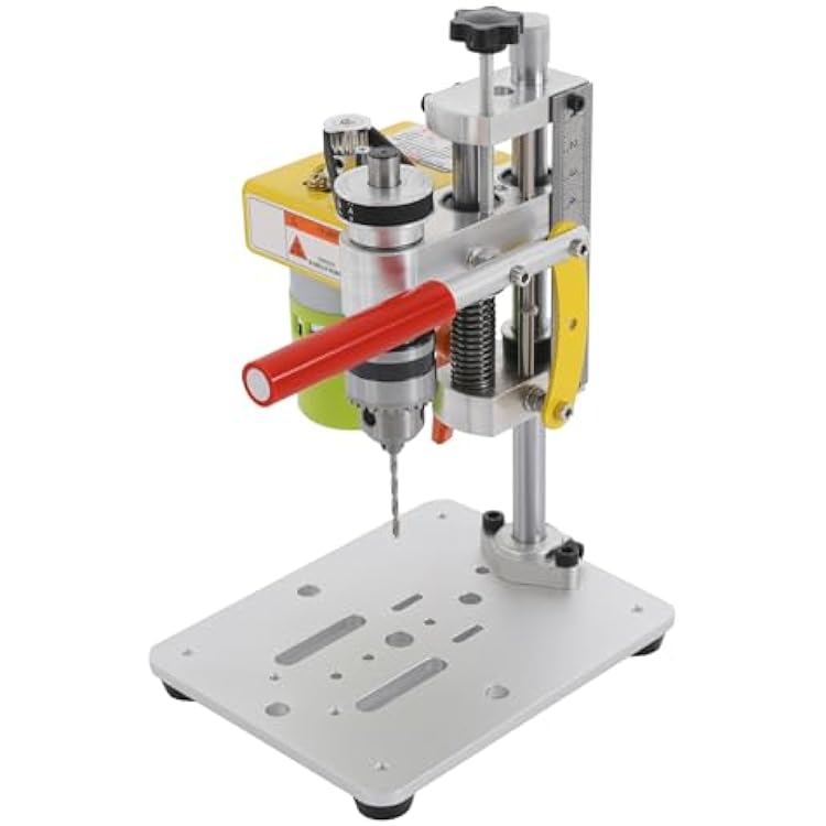 Mini Drill Press Precision Benchtop Drilling Machine, 1500-3000RPM Rotary Tool Workstation Floor Drill Press Stand Drill Press Work Station for Metal Wooden Jewelry DIY and Crafts Projects