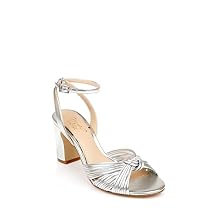 Jewel Badgley Mischka Christen Metallic Knotted Block Heel Sandal
