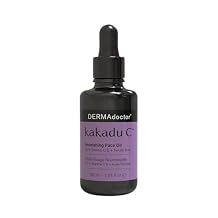 DERMAdoctor Vitamin C Oil for Face Night Toner, Hydrating 20% Vitamin C Face Oil for Women Anti Aging with Vitamin E, Ferulic Acid & Marula Oils, Dermatologist Formulated, 1 Oz