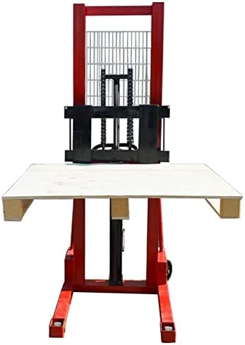 TECHTONGDA Manual Pallet Stacker, 4400 lbs Capacity, 63inch Lift Height Adjustable, Material Lift Winch Stacker, Hydraulic Forklift for Single Sided Pallet, Truck Dolly for Warehouse & Factory