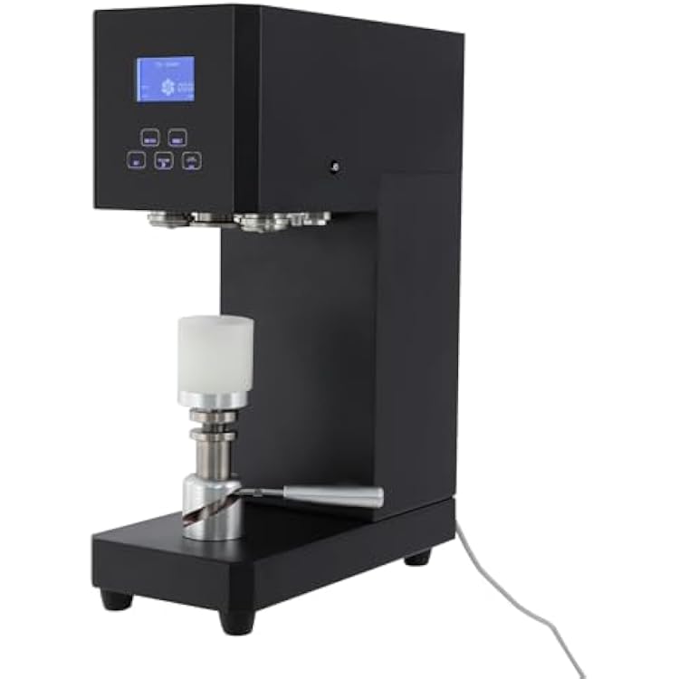 370W Commercial Can Sealing Machine, Electric Cup Sealer Machine with Counter & LCD Display, 2.2 Dia. & 4.6-6.7 Height Tin Can Seaming Closing Capping Machine for Soda, Tin CansBlack