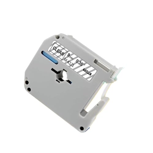 9mm M Tape MK221 Compatible with Label Printer Models PT-90 PT80 PT70 PT65 MK-121 M-K221 MK-421 MK-521 Universal Fit(Black on Clear)