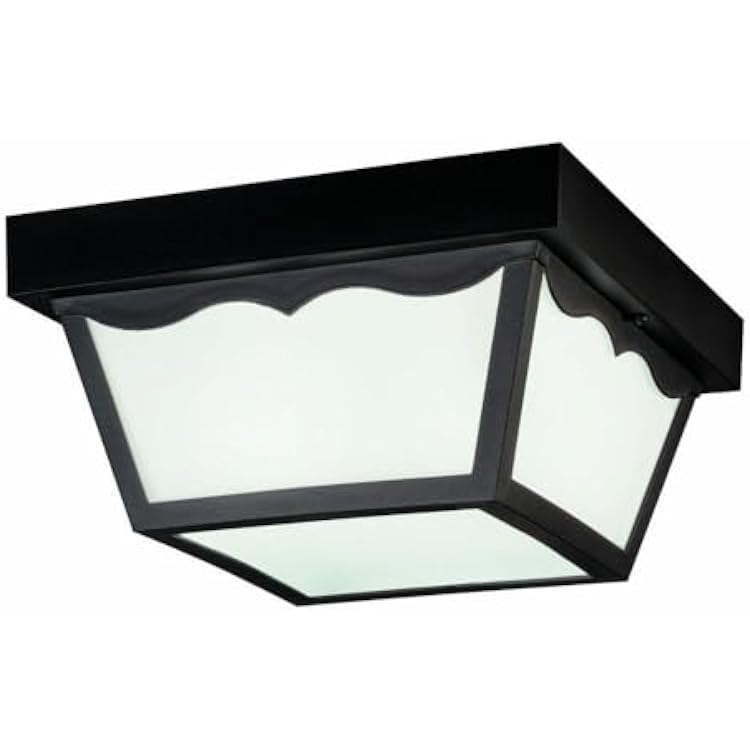 Kichler 10.5 Polypropylene 2 Light Flush Mount with Frosted Glass in Black