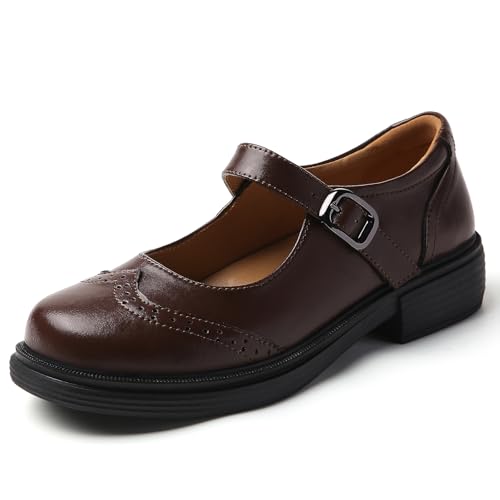 OKJ Mary Jane Shoes Women Flat Maryjane Black Mary Janes Comfortable Flats Dressy Casual School Cute Non Slip Work Shoes