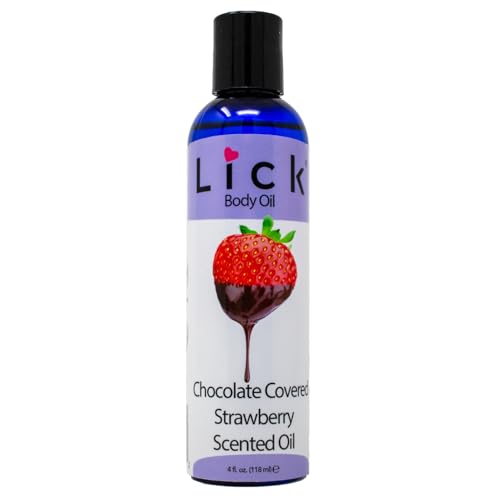 LICK Chocolate Covered Strawberry Indulgent Scented Body Oil Absorbent Daily Hydration with Almond Oil & Vitamin E 4 oz