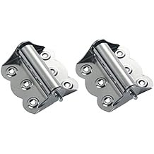 2 Pcs Stainless Steel Screen Door Hinges Hardware Spring Loaded Hinge, Silver