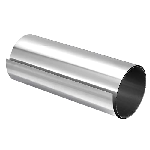 uxcell 304 Stainless Steel Foil Roll,0.5mm x 200mm x 1M Polished Finish Metal Strip Plate Sheet for Crafts, Electronic Equipment, Silver Tone