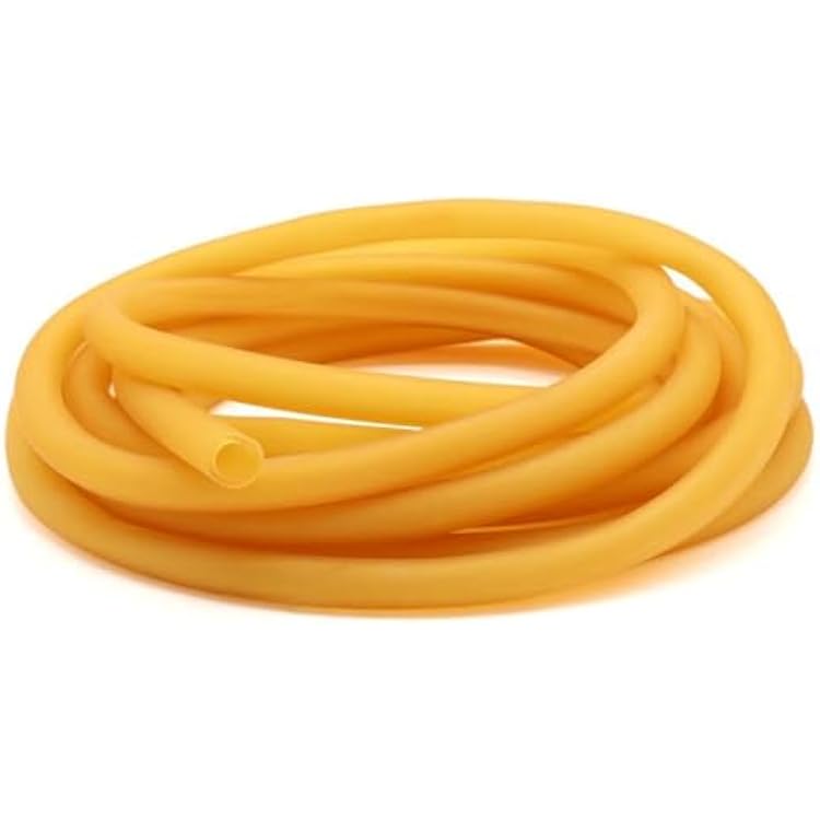 soft tubing High Resilient Elastic Tube 10 meter Nature Latex Rubber Hoses 1.6mm 2mm 3mm 4mm 5mm 6mm 7mm 9mm 10mm 12mm 14mm 17mm industrial rubber Color : Yellow, Size : ID 5mm x 7mm OD