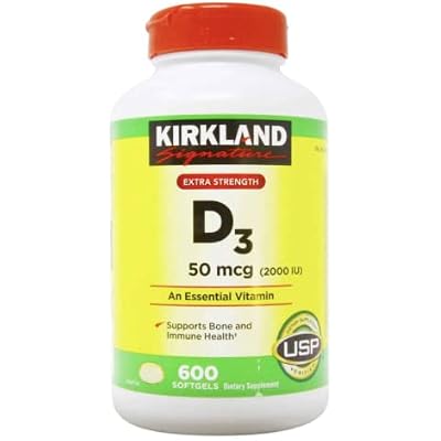 Kirkland Signature Maximum Strength Vitamin D3 2000 I.u., Soft Gels, 600-Count