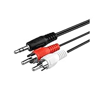 3.5mm Stereo Male to Dual RCA Male (Right and Left) Audio Cable, 6 Foot - 3-Pack