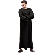 Desert Dress UAE Men Thobe Long Jubba Islamic Solid Arabic Collar Robe Wedding Solah Madrasa Eid Ramadan Hajj Umrah