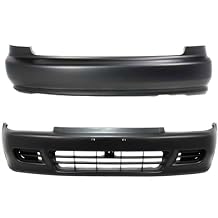 Replacement Front and Rear Bumper Cover Set For 1992-1995 Honda Civic Hatchback Primed Plastic