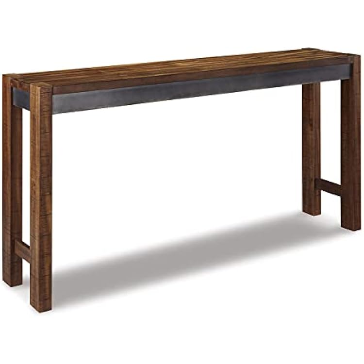 Signature Design by Ashley Furniture Torjin Long Counter Height Table, Seats up to 3, Wood, 72.13 W x 16 D x 36 H, 2-tone Brown