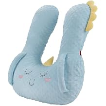 BEBAS U-Shaped Kids Travel Pillow for Car, Road Trip Essentials, Soft Neck Support for Long Trips, Adjustable Strap for Car Seats Airplane, Great Gift Idea (Blue Unicorn)