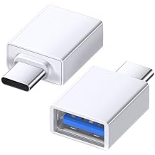 USB C to USB Adapter (2 Pack), USB 3.0 to Type C OTG Adapter, 5Gbps High-Speed Data Transfer, Compatible with MacBook Pro/Air, Thunderbolt 3/4, iPhone 17/16/15, iPad, Samsung Galaxy and More, White