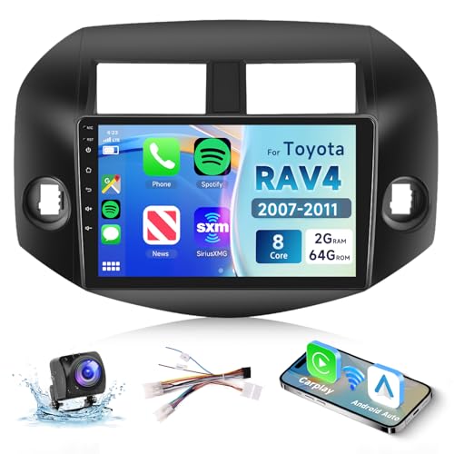 8 CORE 2G64G Car Radio for Toyota RAV4 2007-2011 with Wireless CarPlayAndroid Auto, Podofo 10.1 Inch 1280  720P IPS Touch Screen Stereo Android 13 GPS WiFi Bluetooth DSP SWC  HD Backup Camera