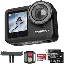 SVBONY SVGo3 4K60FPS Action Camera Combo with Magnetic Quick Release Mount, Built-in Waterproof Underwater Camera, 300Mins Long Battery, EIS, 128G Card WiFi Remote Control for Sports Vlogging