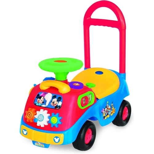 Kiddieland Mickey & Friends Activity Ride-On with Music, Lights & Sounds, Toy Phone, Steering Wheel, Toddler Push Car for Ages 1236 Months, Battery Powered