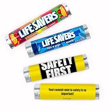 Personalized Safety Giveaways 5 Flavor Mint Rolls (20 Rolls)