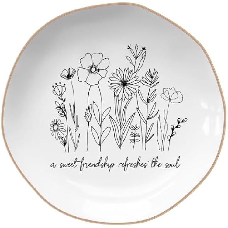 Friendship Gifts - Jewelry Dish，Birthday gifts for women friendship，Friend Gifts for Women： Sweet Friendship - Proverbs 27:9,A Sweet Friendship Refreshes the Soul heptagon
