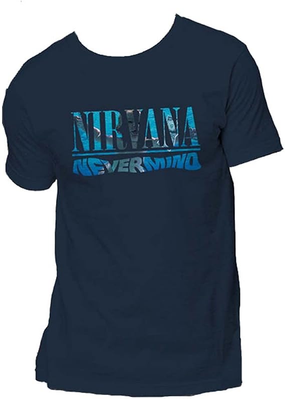 Nirvana Men's Nevermind (Back Print) Slim Fit T-Shirt Navy