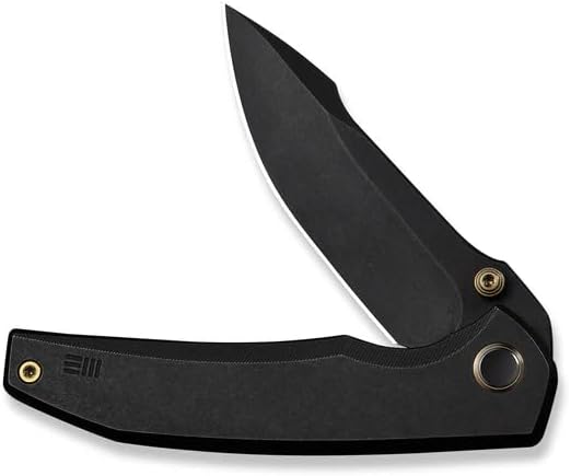 Ryson Thumb Stud Knife with Black Titanium Handle (3.33" Black Stonewashed Bohler M390 Blade) by We Knife