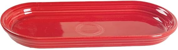 Fiesta Oblong Serving Platter, 12" Durable Ceramic, Lead-Free, Dishwasher/Microwave/Oven Safe Made in USA Dinnerware - Scarlet