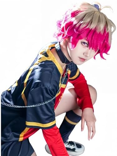 Blue Lock Cosplay Jersey, Isagi Yoichi Cosplay Costume, Red & White German Soccer Sports Kit for Halloween