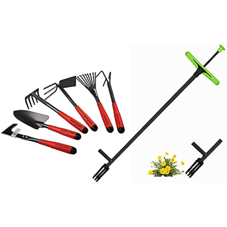 FLORA GUARD 6 Piece Garden Tool Sets and 3.3 Feet Weeding Tool